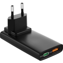 İXtech Ix-Hc8 65W Type-C ve USB Çift Port Ultra Ince Seyahat Tipi Hızlı Şarj Adaptörü