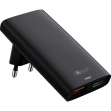 İXtech Ix-Hc8 65W Type-C ve USB Çift Port Ultra Ince Seyahat Tipi Hızlı Şarj Adaptörü