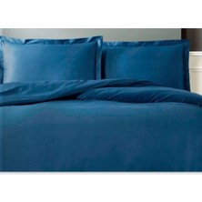 Taç Color Dreams Çift Kişilik Saten Basic Nevresim Takımı Lacivert