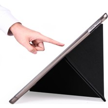 Five-E Apple iPad 6.nesil 9.7 Inc (2018) Yatay ve Dikey Standlı Antişok Köşe Korumalı Kalemlikli Origami Slikon Kılıf A1893 A1954