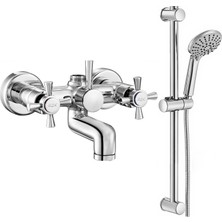 E.C.A Eca Quadrille Banyo Bataryası + Eca Logica Sürgülü Duş Seti Üst Takımı