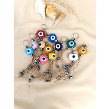 HD Marketim Nazar Boncuk Anahtarlık 5 Adet Kötü Göz Kovucu Nazar Hand Made Hasır Renkli Boncuklu Nazarlı Anahtarlık