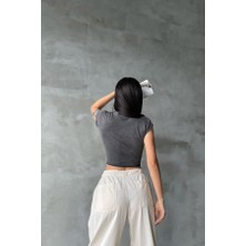 Clover Secret Yıkamalı Santa Clara Crop T-Shirt