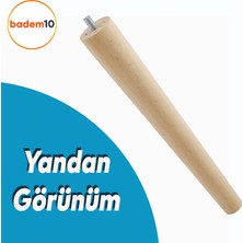 Badem10 Ahşap (35 CM) Sehpa Masa Puf Tabure Tv Ünitesi Ayağı Ayakları M8 Civatalı Bağlantı Aparatlı 4'lü Set