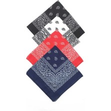 Herşey Nota %100 Pamuk 4'li Etnik Desenli Fular Bandana Avantajlı Paket