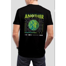 T-35 Gezegen Baskılı Siyah Unisex T-Shirt C312