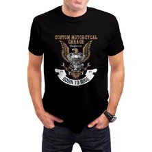 T-35 Motor Baskılı Siyah Unisex T-Shirt C302