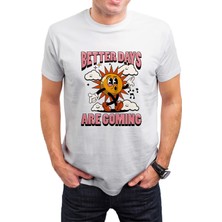 T-35 Güneş Baskılı Beyaz Unisex T-Shirt C306