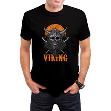 T-35 Viking Baskılı Siyah Unisex T-Shirt C310