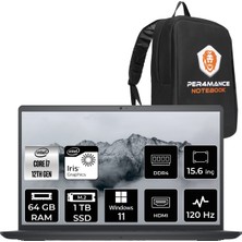 Dell Inspiron 3520 Intel Core I7 1255U 64GB 1tb SSD 15.6'' Fhd Windows 11 Home Taşınabilir Bilgisayar I35201013U & Per4 Çanta I35201013UP129