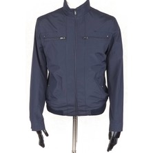 Jan Carlucci Slimfit Beli Lastikli Lacivert Yazlık Ince Mont