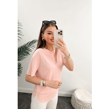 Unique Style Marka Dökümlü Tam Kalıp Rahat Kumaş Basic Tişört