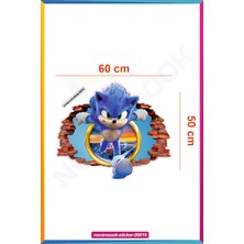 Nova Noook Sonic 3D Çocuk Odası Yatak Başı Grafiti Kirpi Sonic (STICKER-00019)