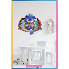 Nova Noook Sonic 3D Çocuk Odası Yatak Başı Grafiti Kirpi Sonic (STICKER-00019)