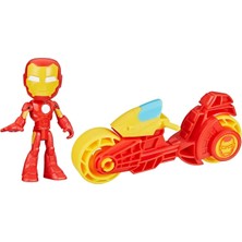 Hasbro Spider And His Amazing Friends Motorsiklet ve Figür Iron Man  F6777 F9346