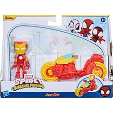 Hasbro Spider And His Amazing Friends Motorsiklet ve Figür Iron Man  F6777 F9346