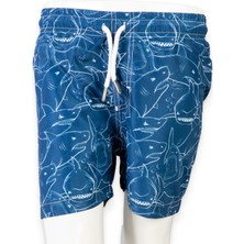 Podium Giyim Yeni Trend Köpekbalığı Desenli Hızlı Kuruyan Erkek Şort Mayo