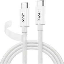 Livx Screw Type C To Type C 140W Hızlı Şarj 8K@60Hz Görüntü Aktarımı Pd3.1 20GBPS Veri Transferi 2 Metre Kablo Scr-01