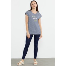 Sementa Çizgi Kombinli Taytlı Ikili Takım - Lacivert