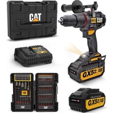 Cat DX13BA Çift Akülü Şarjlı Darbeli Matkap 18VOLT/5.0AH Graphene+ 45 Prç Aksesuar