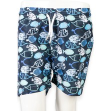 Podium Giyim Yeni Trend Balık Baskılı Hızlı Kuruyan Erkek Şort Mayo