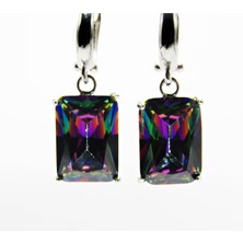 Lilah Gümüş Tr Lilahgümüştr Gümüş Mistik Topaz Baget Taşlı Kadın Küpe