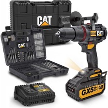 Cat DX13SET  Graphene Şarjlı Darbeli Matkap 18VOLT/5.0AH + DA01903 201 Parça Delme ve Vidalama Uç Seti