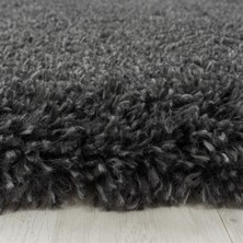 Carpettex Yumuşak Süpersoft Yüksek Tüylü 30 mm Hav Yüksekliğinde Düz Koyu Gri Renkli Shaggy Halı