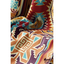 Moud's Etnik Kilim Desenli Süet Dertsiz Masa Örtüsü