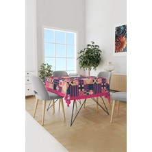 Moud's Geometrik 2 Desenli Süet Dertsiz Masa Örtüsü