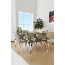 Moud's Yeşil Kamuflaj Desenli Süet Dertsiz Masa Örtüsü