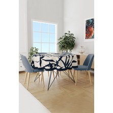 Moud's Omegu 1 Desenli Yuvarlak Süet Dertsiz Masa Örtüsü