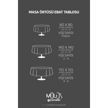Moud's Omegu 4 Desenli Yuvarlak Süet Dertsiz Masa Örtüsü