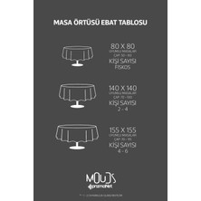 Moud's India Pattern 6 Desenli Yuvarlak Süet Dertsiz Masa Örtüsü