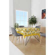 Moud's Limon Desenli Süet Dertsiz Masa Örtüsü