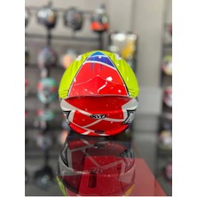 KYT Nf-R Kask Xavı Fores 2021 Blu-Red-Yellow Şeffaf Vizörlü