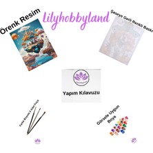 Lilyhobbyland Renkli Baskılı Sayılarla Boyama Hobi Seti (Çerçeveli) 50X50 Cm: Ayçiçeği ve Papatya 3