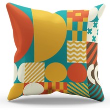 Moud's Çift Tarafı Baskılı Geometrik - 3 Desenli Süet Kırlent Kılıfı