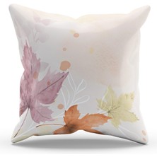 Moud's Çift Tarafı Baskılı Yapraklar - 1 Desenli Süet Kırlent Kılıfı