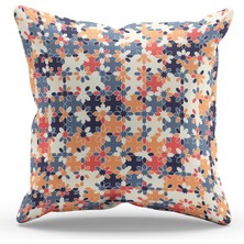 Moud's Çift Tarafı Baskılı Mozaik Desenli Süet Kırlent Kılıfı