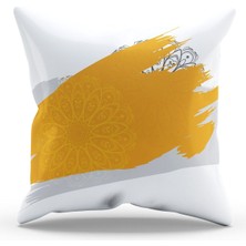 Moud's Çift Tarafı Baskılı Brush Mandala - 2 Desenli Süet Kırlent Kılıfı