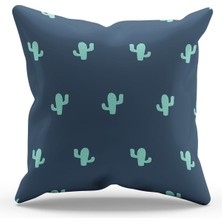 Moud's Çift Tarafı Baskılı Lacivert Polka - 6 Desenli Süet Kırlent Kılıfı