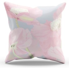 Moud's Çift Tarafı Baskılı Mrs Flower-4 Desenli Süet Kırlent Kılıfı