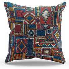 Moud's Çift Tarafı Baskılı Anatolia-6 Desenli Süet Kırlent Kılıfı