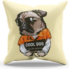 Moud's Çift Tarafı Baskılı Cool Pug Köpek Desenli Süet Kırlent Kılıfı  PL804