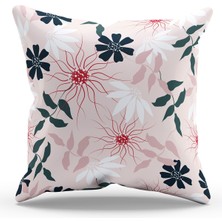 Moud's Çift Tarafı Baskılı Mirror Flower - 4 Desenli Süet Kırlent Kılıfı