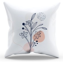 Moud's Çift Tarafı Baskılı Basic Flower-4 Desenli Süet Kırlent Kılıfı