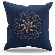 Moud's Çift Tarafı Baskılı Gri Soft Night-3 Desenli Süet Kırlent Kılıfı