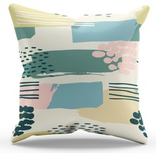 Moud's Çift Tarafı Baskılı Yeşil Bahçe-3 Desenli Süet Kırlent Kılıfı