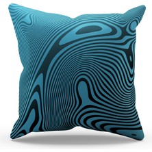 Moud's Çift Tarafı Baskılı Wave Turqua-1 Desenli Süet Kırlent Kılıfı